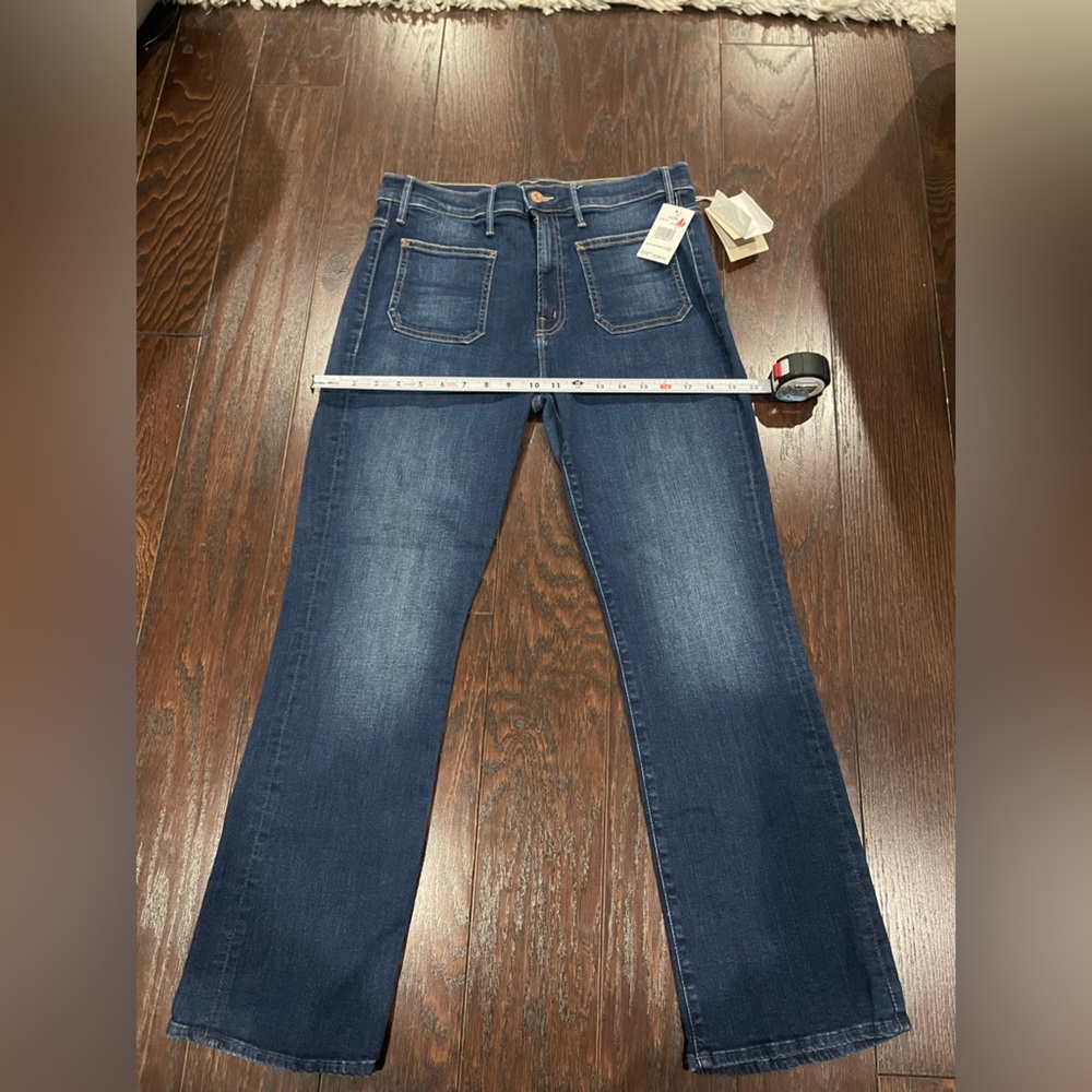 Mother Patch Pocket Insider Flood Jeans Women Size 32  English  Chic - Picture 5 of 14